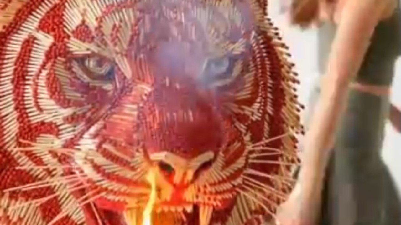 Compilation Matchstick burning statue part 2