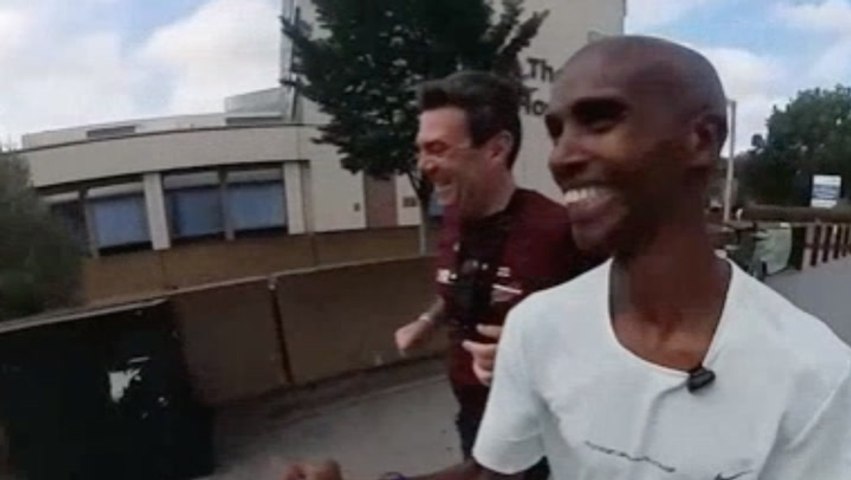 Andy Burnham joins Mo Farah on run through London ahead of move to No 10
