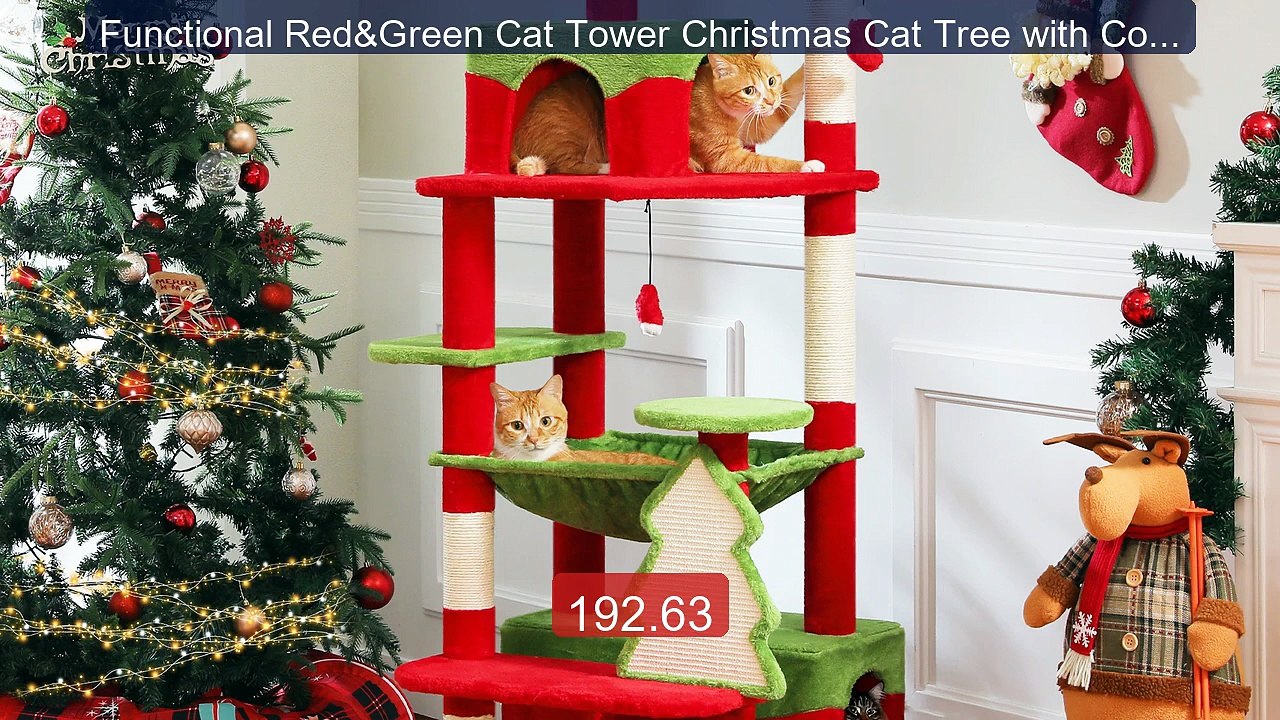 Functional Red&Green Cat Tower Christmas Cat Tree with Cozy Condo, ... -- Top Rated 2026 | Buy Now!