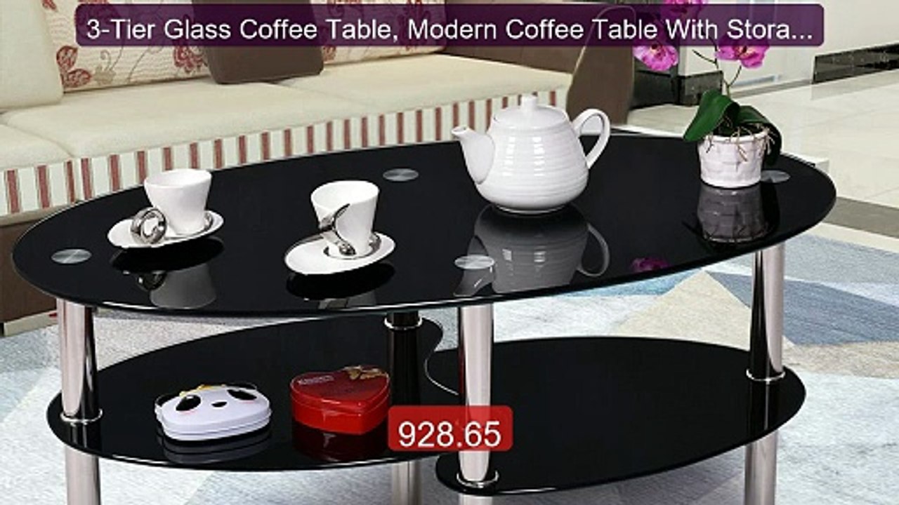 3-Tier Glass Coffee Table, Modern Coffee Table With Storage... -- Top Pick 2026 | Unbeatable Price!