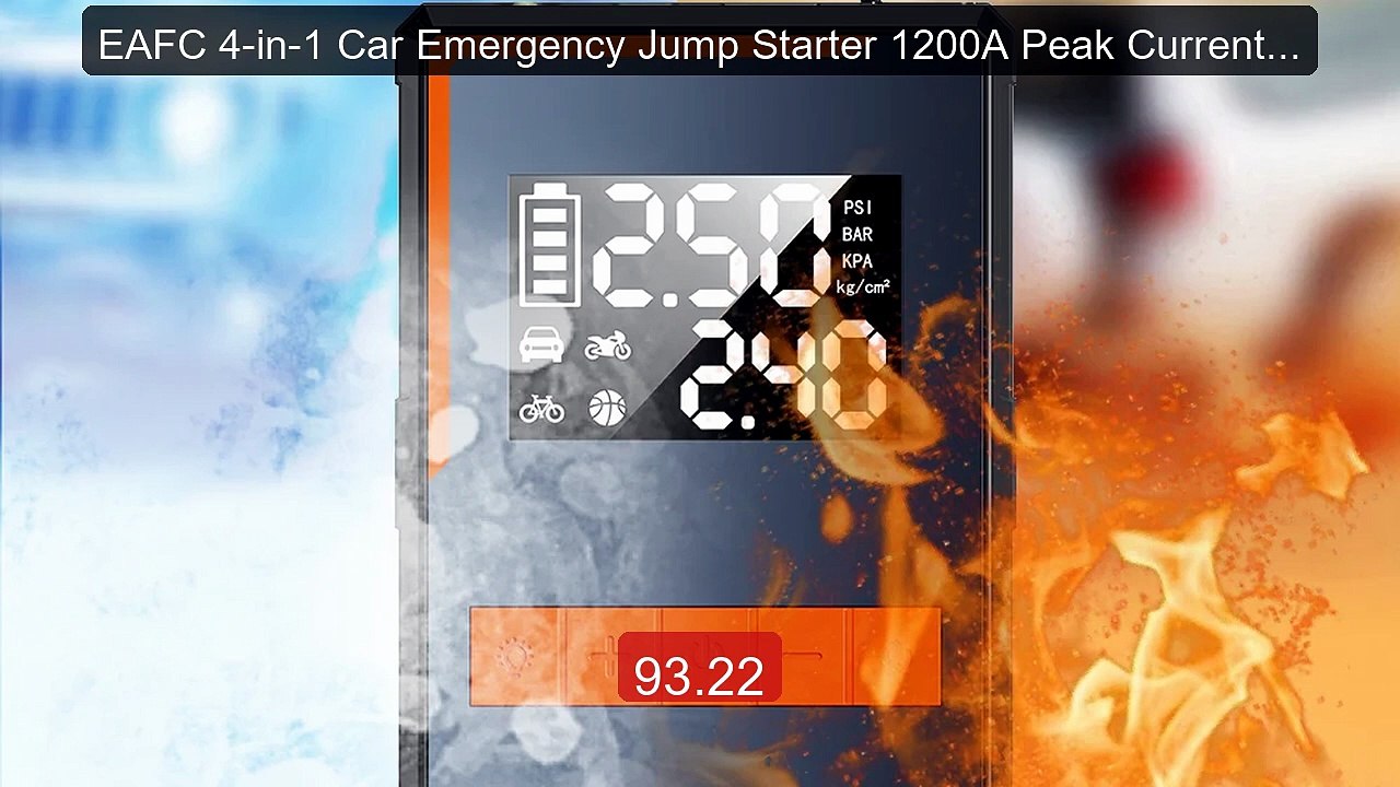 EAFC 4-in-1 Car Emergency Jump Starter 1200A Peak Current 150P... -- Best Buy 2026 | Great Quality!
