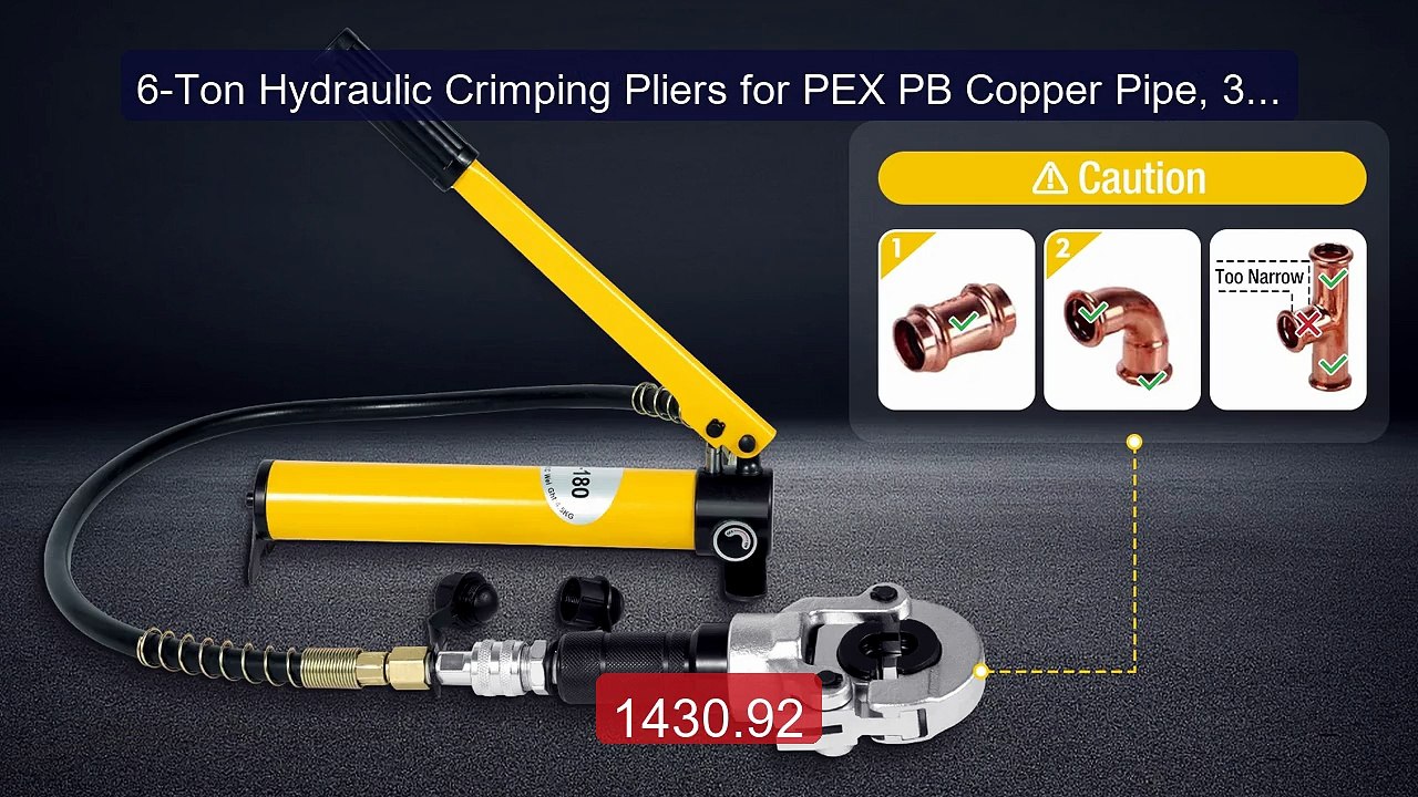 6-Ton Hydraulic Crimping Pliers for PEX PB Copper Pipe, 360° ... -- Amazing Value 2026 | Must Have!