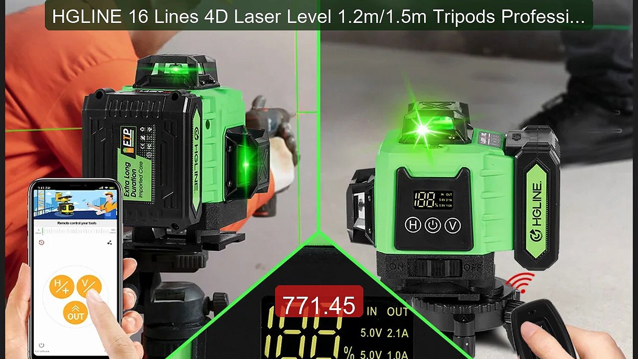 HGLINE 16 Lines 4D Laser Level 1.2m/1.5m Tripods Professional 360° ... -- Top Rated 2026 | Buy Now!