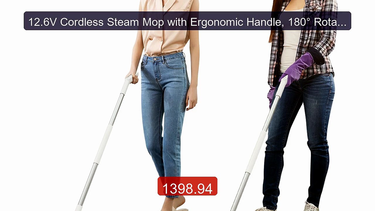 12.6V Cordless Steam Mop with Ergonomic Handle, 180° Rotati... -- Top Pick 2026 | Unbeatable Price!