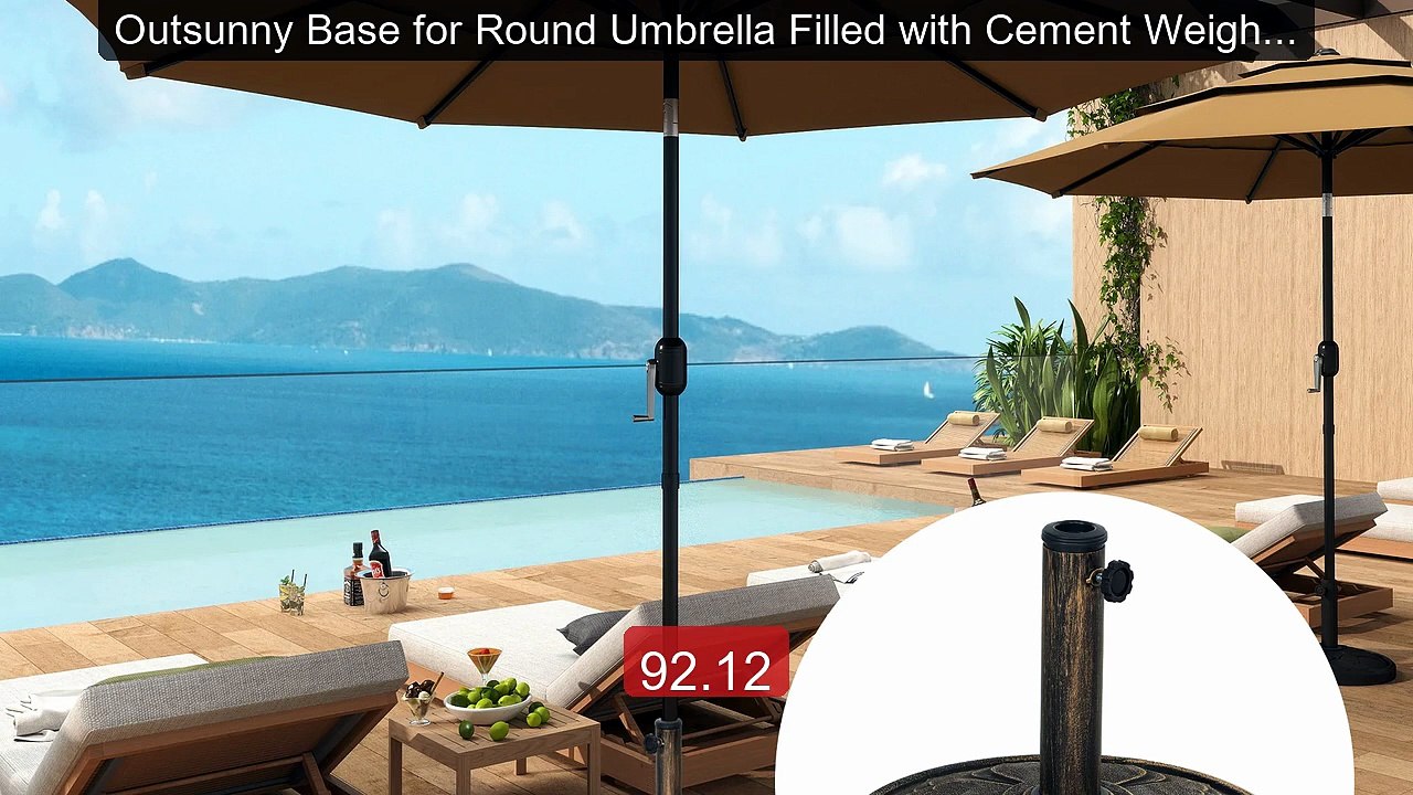 Outsunny Base for Round Umbrella Filled with Cement Weight 12... -- Amazing Value 2026 | Must Have!