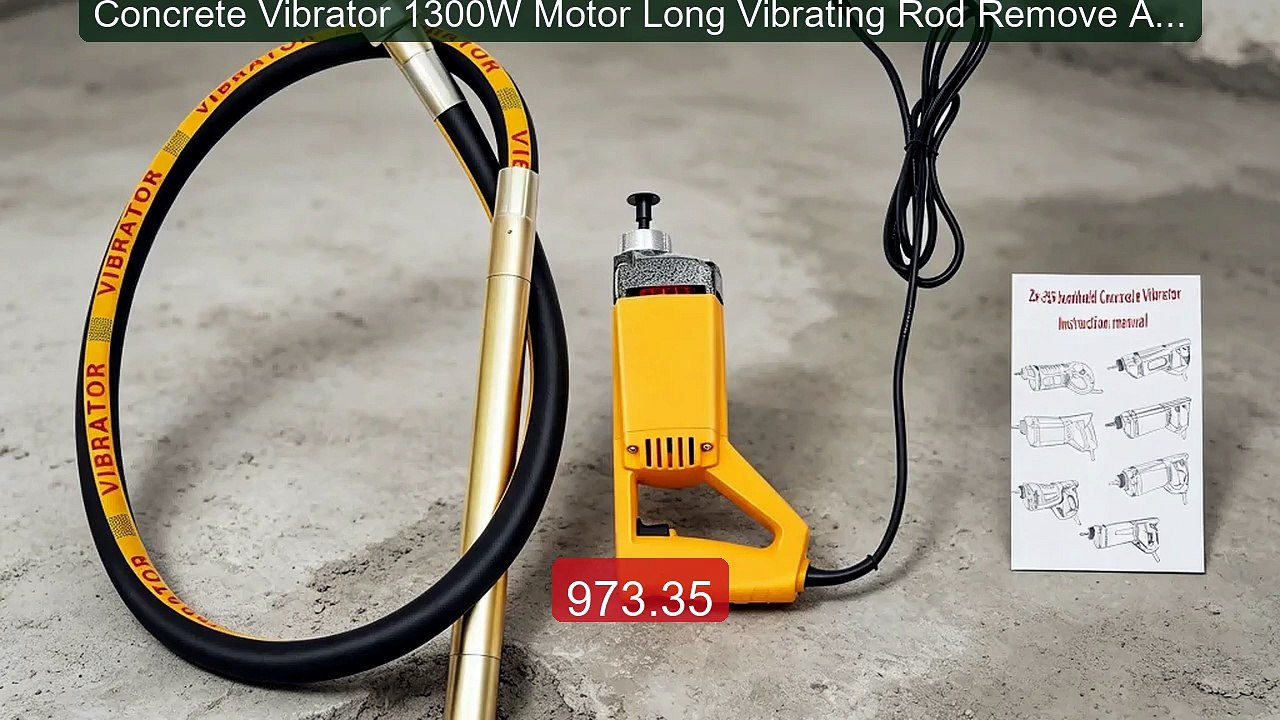 Concrete Vibrator 1300W Motor Long Vibrating Rod Remove Air Bu... -- Best Buy 2026 | Great Quality!