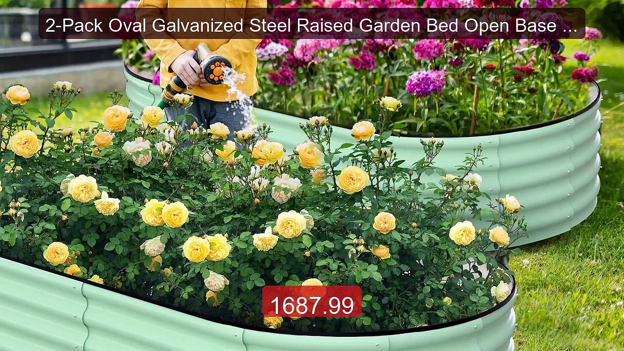 2-Pack Oval Galvanized Steel Raised Garden Bed Open Base Safet... -- Best Buy 2026 | Great Quality!