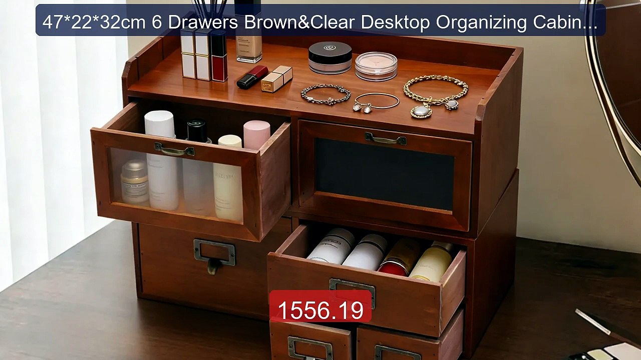 47*22*32cm 6 Drawers Brown&Clear Desktop Organizing Cabinet Suppli... -- Best Deal 2026 | Shop Now!