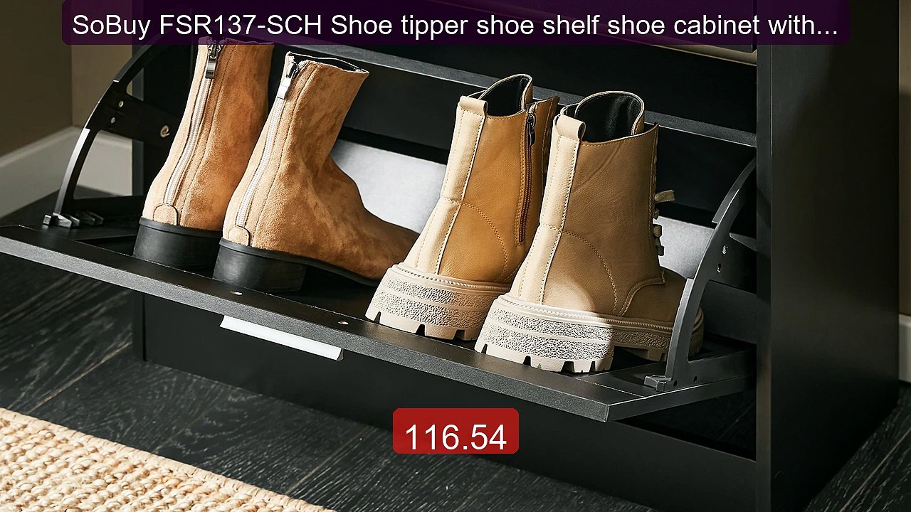 SoBuy FSR137-SCH Shoe tipper shoe shelf shoe cabinet with 2 fl... -- Hot Deal 2026 | Limited Offer!
