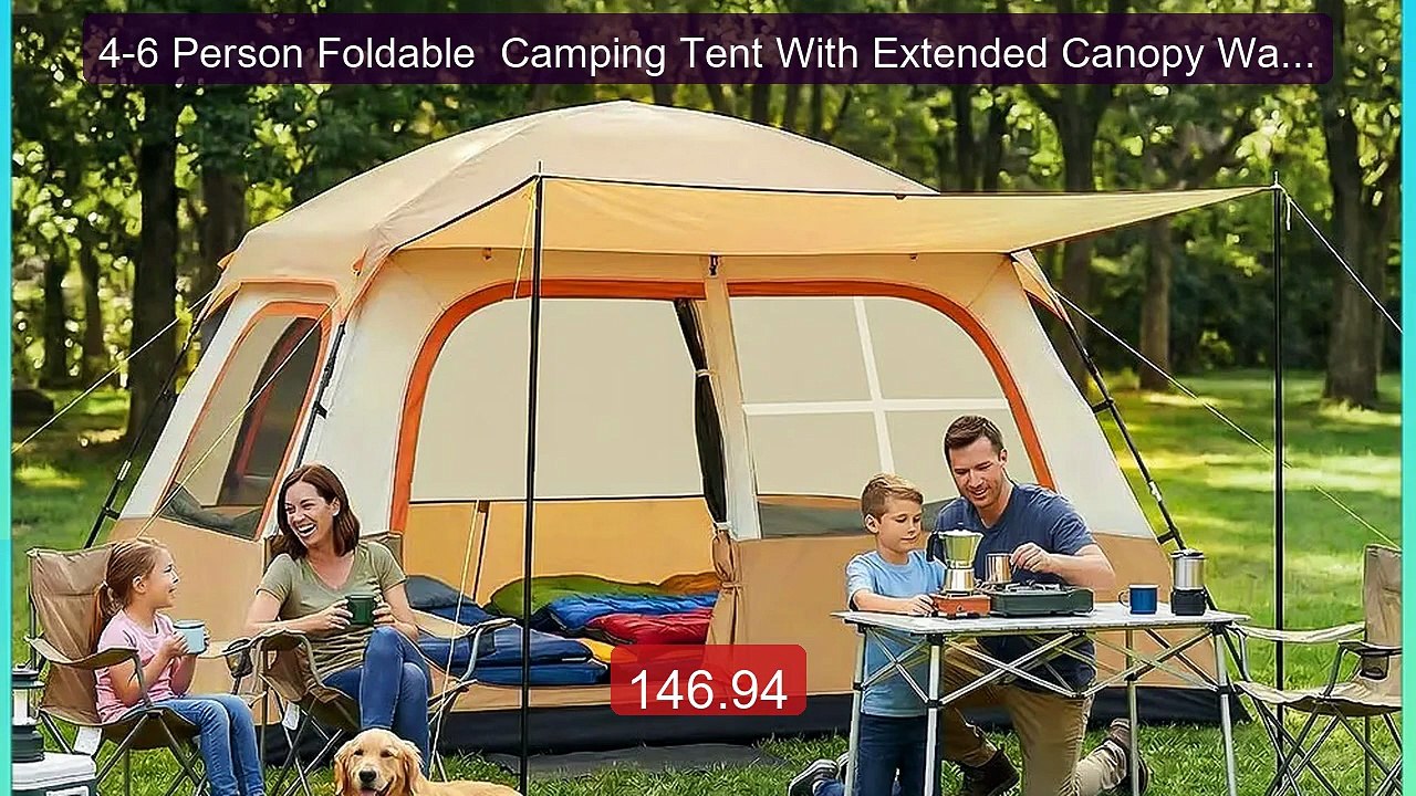 4-6 Person Foldable  Camping Tent With Extended Canopy Waterpr... -- Hot Deal 2026 | Limited Offer!
