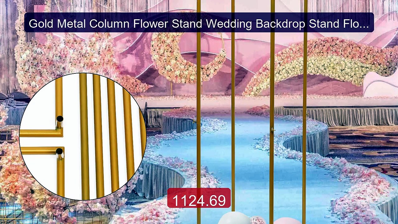 Gold Metal Column Flower Stand Wedding Backdrop Stand Flower Arran... -- Best Deal 2026 | Shop Now!