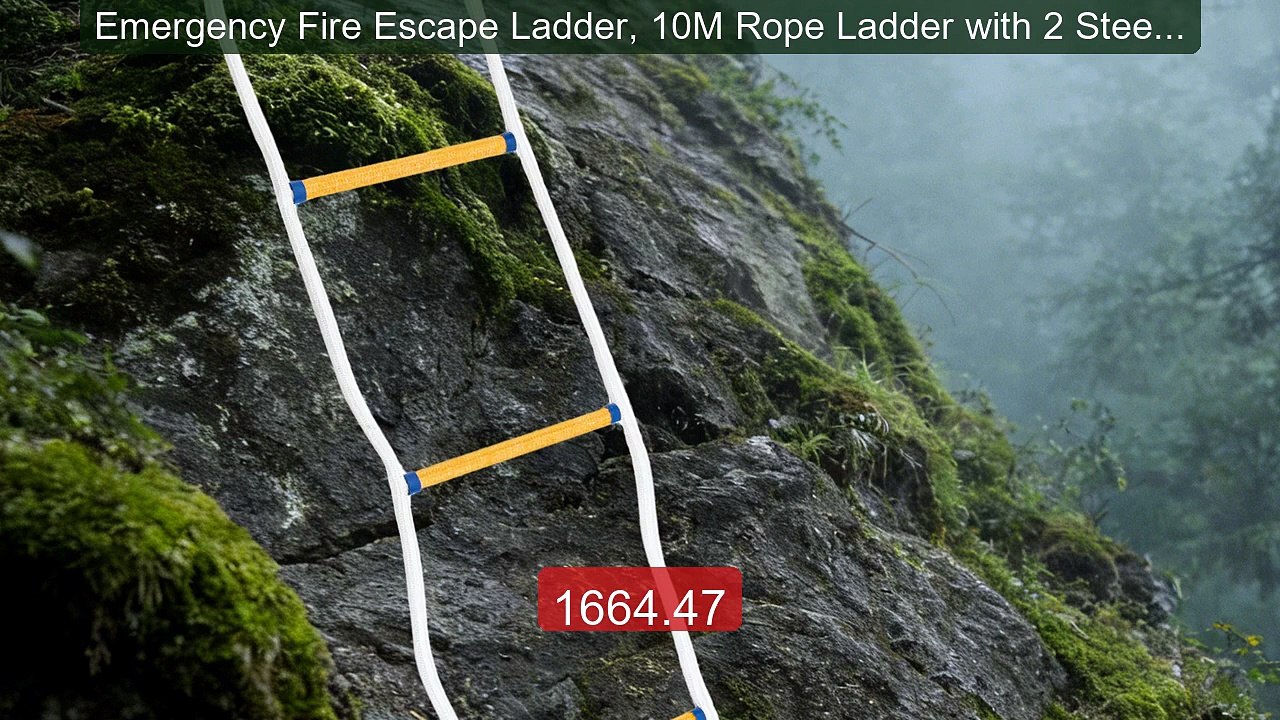 Emergency Fire Escape Ladder, 10M Rope Ladder with 2 Steel Hoo... -- Best Buy 2026 | Great Quality!