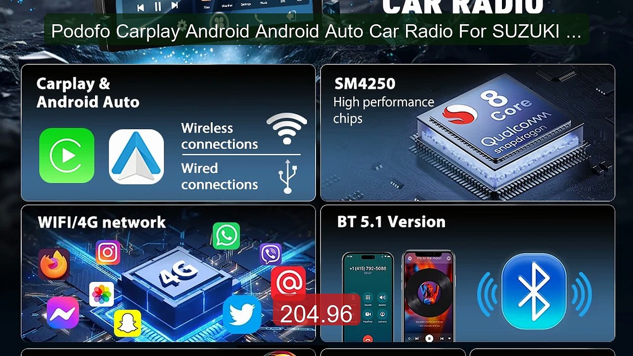 Podofo Carplay Android Android Auto Car Radio For SUZUKI Alto 2009... -- Best Deal 2026 | Shop Now!