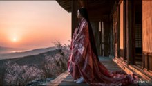 朝焼けとヤマザクラ　Sunrise and Mountain Cherry Blossoms