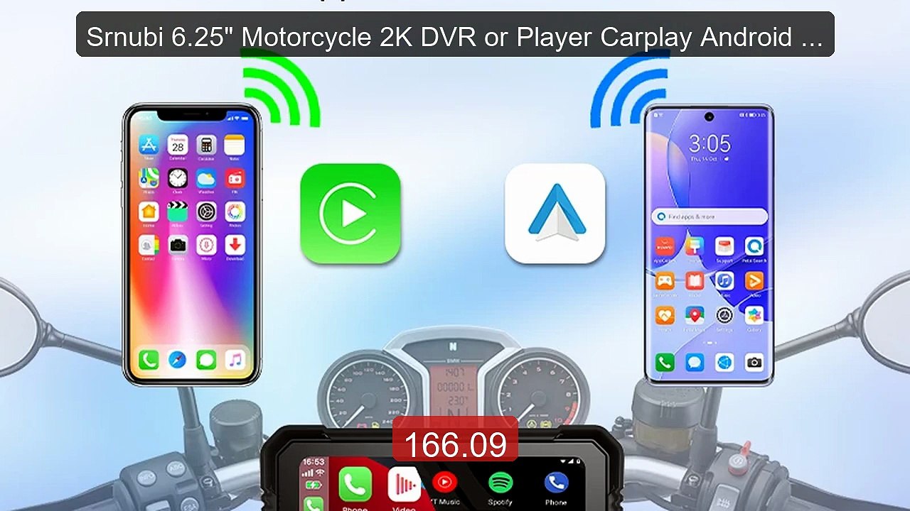 Srnubi 6.25" Motorcycle 2K DVR or Player Carplay Android Auto ... -- Best Buy 2026 | Great Quality!
