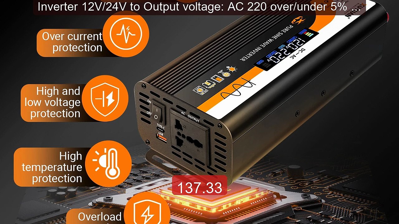 Inverter 12V/24V to Output voltage: AC 220 over/under 5% Pure ... -- Best Buy 2026 | Great Quality!