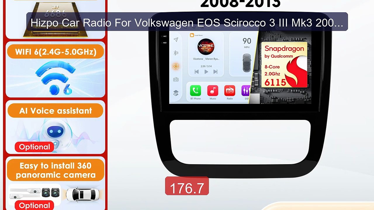 Hizpo Car Radio For Volkswagen EOS Scirocco 3 III Mk3 2008-201... -- Best Buy 2026 | Great Quality!