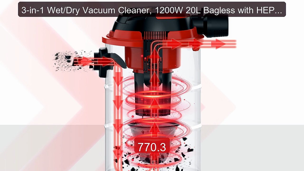 3-in-1 Wet/Dry Vacuum Cleaner, 1200W 20L Bagless with HEPA Fil... -- Hot Deal 2026 | Limited Offer!