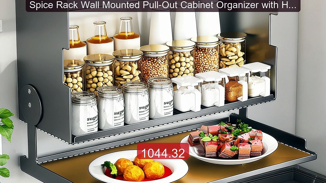Spice Rack Wall Mounted Pull-Out Cabinet Organizer with Hooks ... -- Best Buy 2026 | Great Quality!