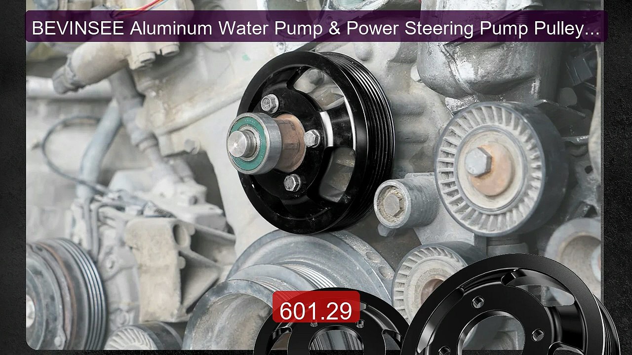 BEVINSEE Aluminum Water Pump & Power Steering P...