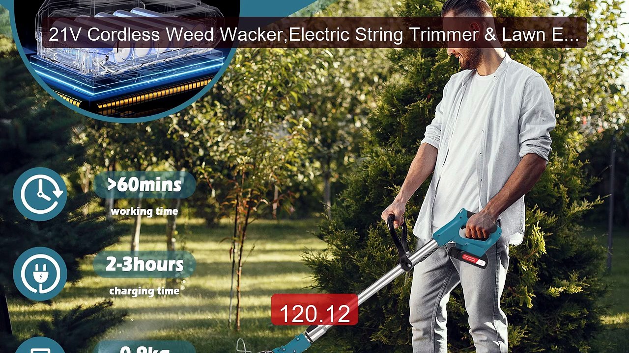 21V Cordless Weed Wacker,Electric String Trimmer & Lawn Edger, Fol... -- Best Deal 2026 | Shop Now!