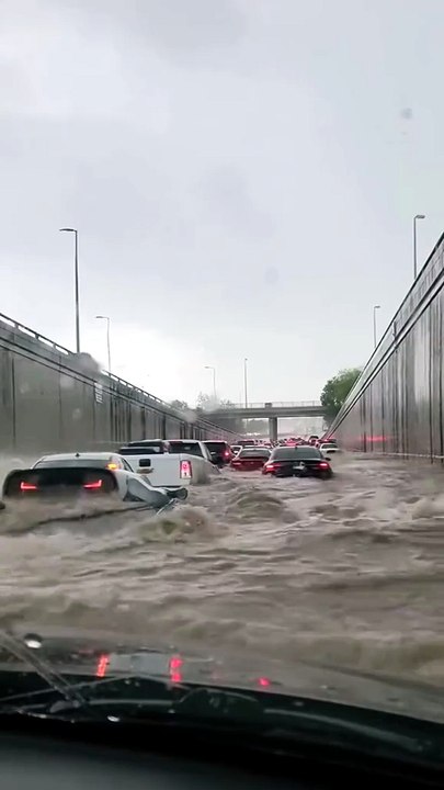 Highway turned into a river in minutes