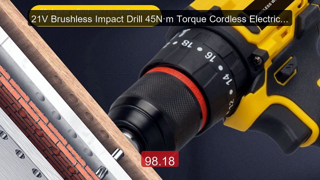 21V Brushless Impact Drill 45N·m Torque Cordless Electric H... Top Pick 2026 | Unbeatable Price!