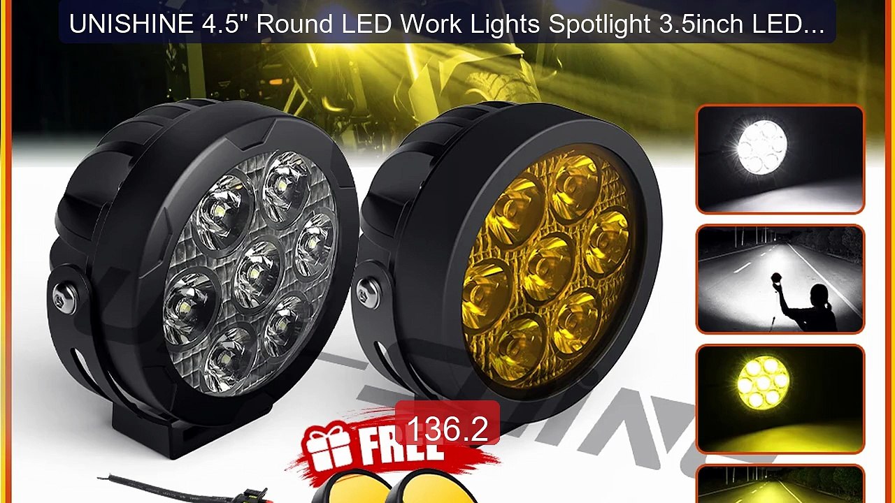 UNISHINE 4.5" Round LED Work Lights Spotlight 3.5inch LED Fog Light... -- Top Rated 2026 | Buy Now!