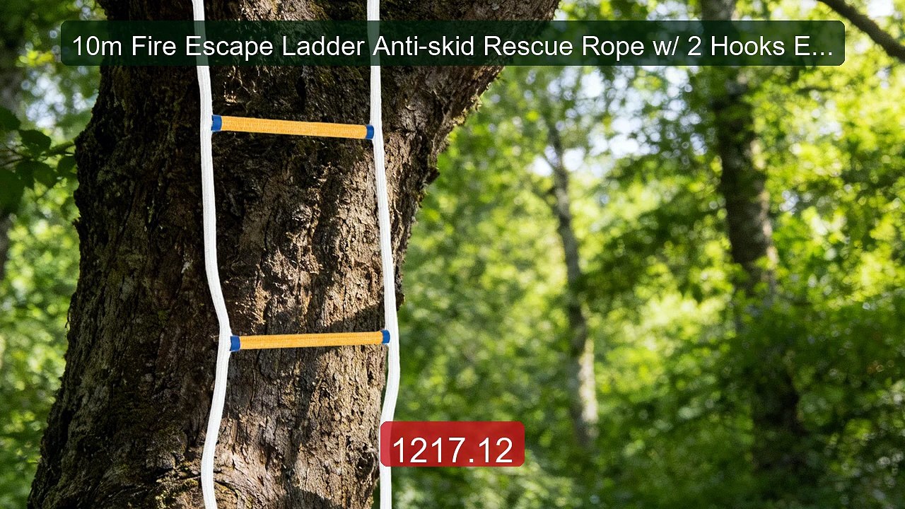 10m Fire Escape Ladder Anti-skid Rescue Rope w/ 2 Hooks Emerge... -- Hot Deal 2026 | Limited Offer!