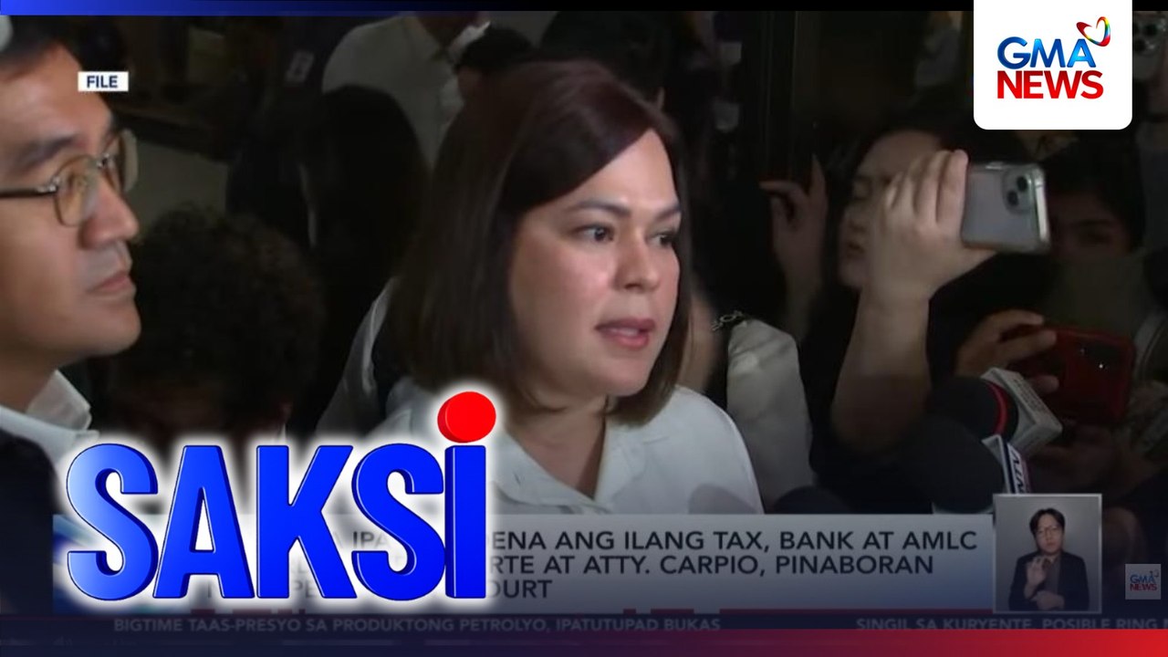 Hiling na ipa-subpoena ang ilang tax, bank at AMLC records ni VP Duterte at Atty. Carpio, pinaboran ng impeachment court | Saksi
