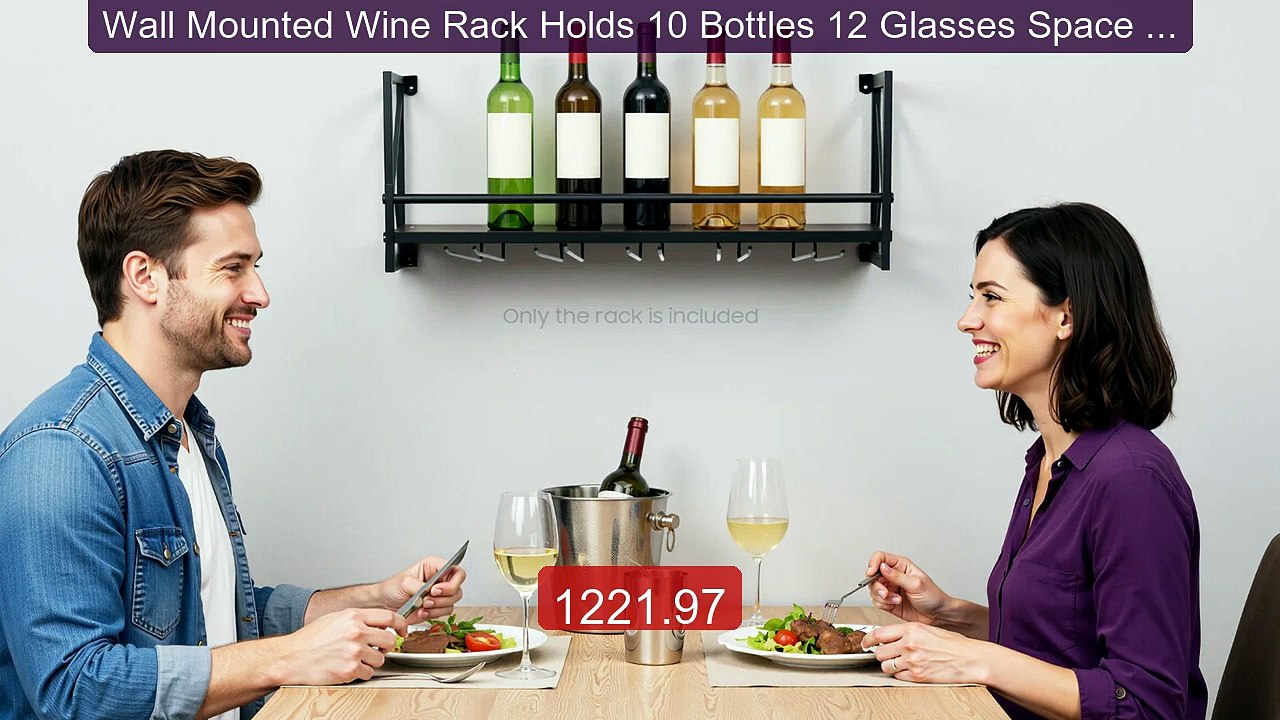 Wall Mounted Wine Rack Holds 10 Bottles 12 Glasses Space Saving In... -- Best Deal 2026 | Shop Now!