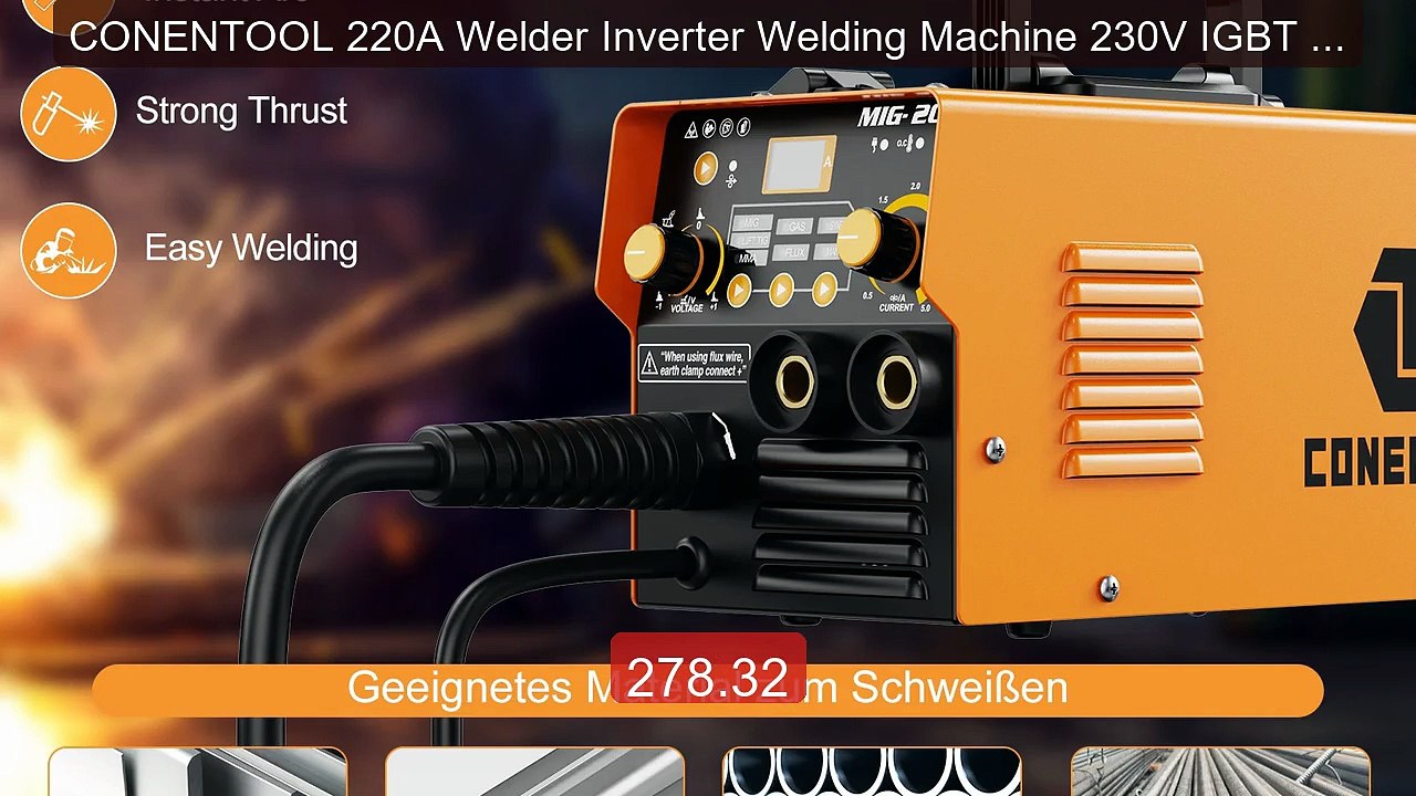 CONENTOOL 220A Welder Inverter Welding Machine 230V IGBT Elect... -- Best Buy 2026 | Great Quality!