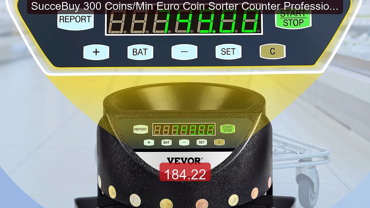SucceBuy 300 Coins/Min Euro Coin Sorter Counter Professional ... -- Amazing Value 2026 | Must Have!