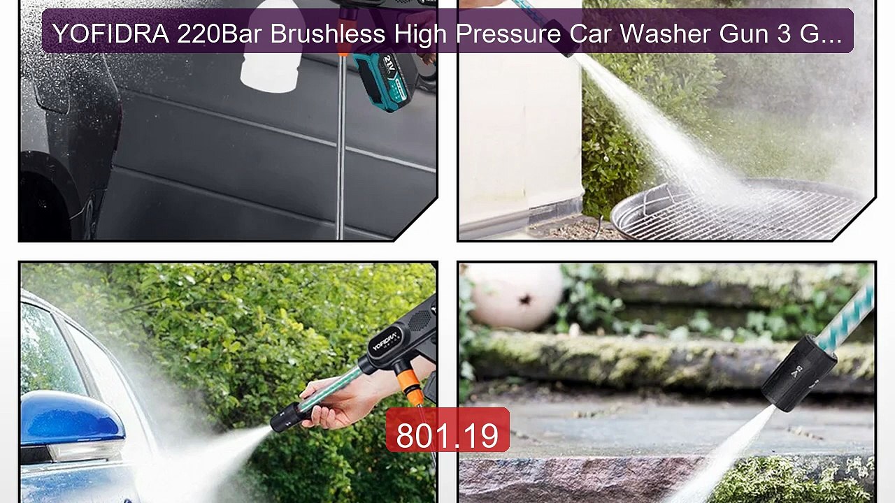 YOFIDRA 220Bar Brushless High Pressure Car Washer Gun 3 Gear E... -- Hot Deal 2026 | Limited Offer!