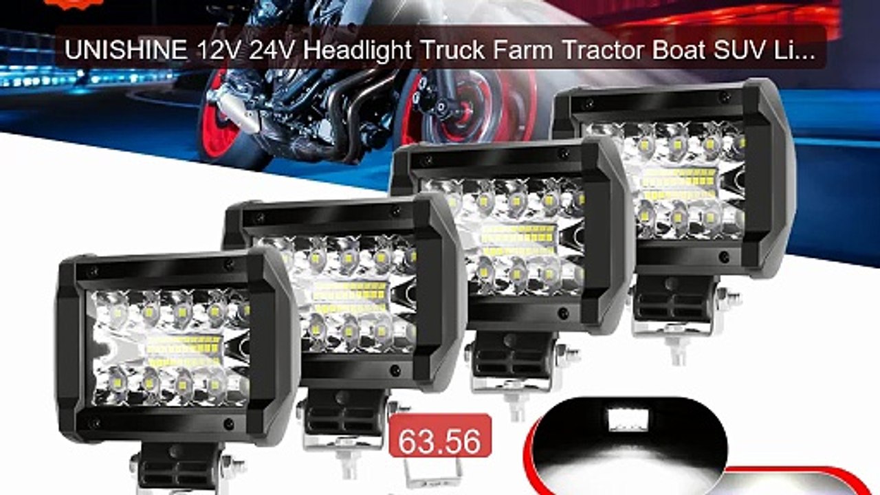 UNISHINE 12V 24V Headlight Truck Farm Tractor Boat SUV Light B... -- Best Buy 2026 | Great Quality!
