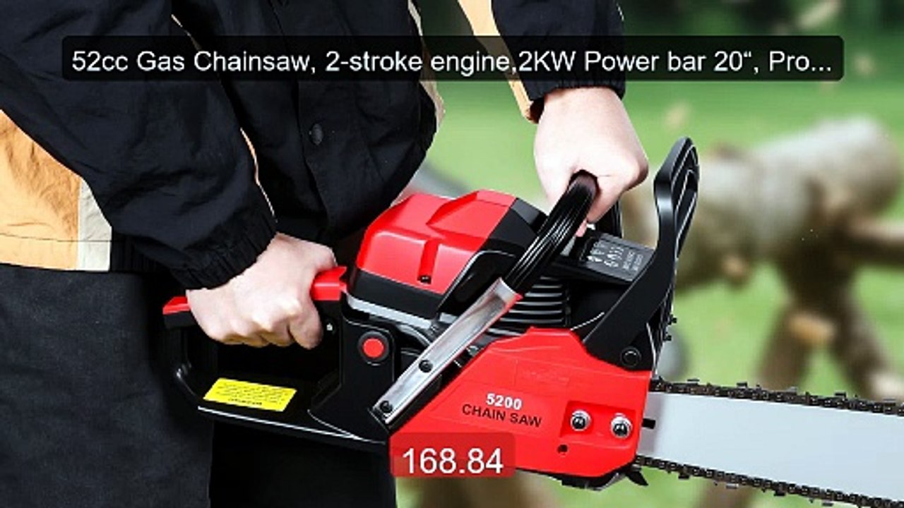 52cc Gas Chainsaw, 2-stroke engine,2KW Power bar 20“, Professi... -- Best Buy 2026 | Great Quality!