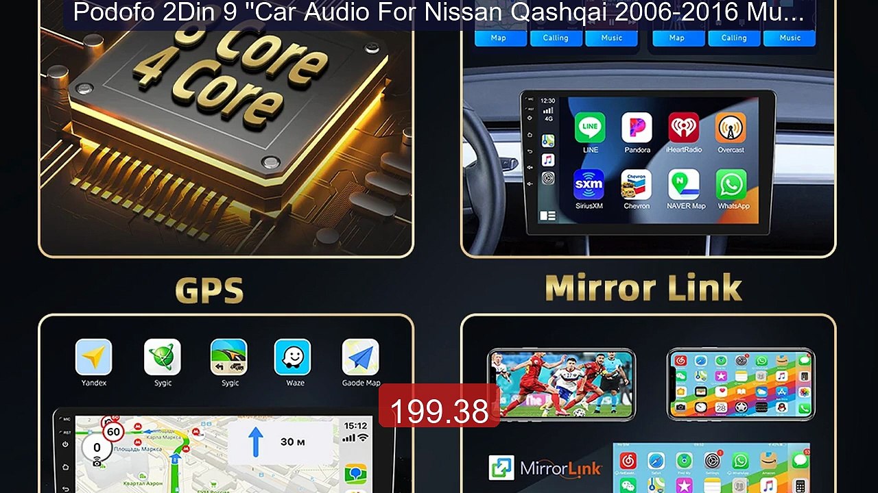 Podofo 2Din 9 ''Car Audio For Nissan Qashqai 2006-2016 Multim... -- Amazing Value 2026 | Must Have!