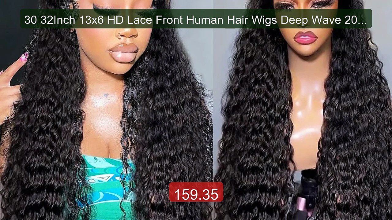 30 32Inch 13x6 HD Lace Front Human Hair Wigs Deep Wave 200 De... -- Amazing Value 2026 | Must Have!