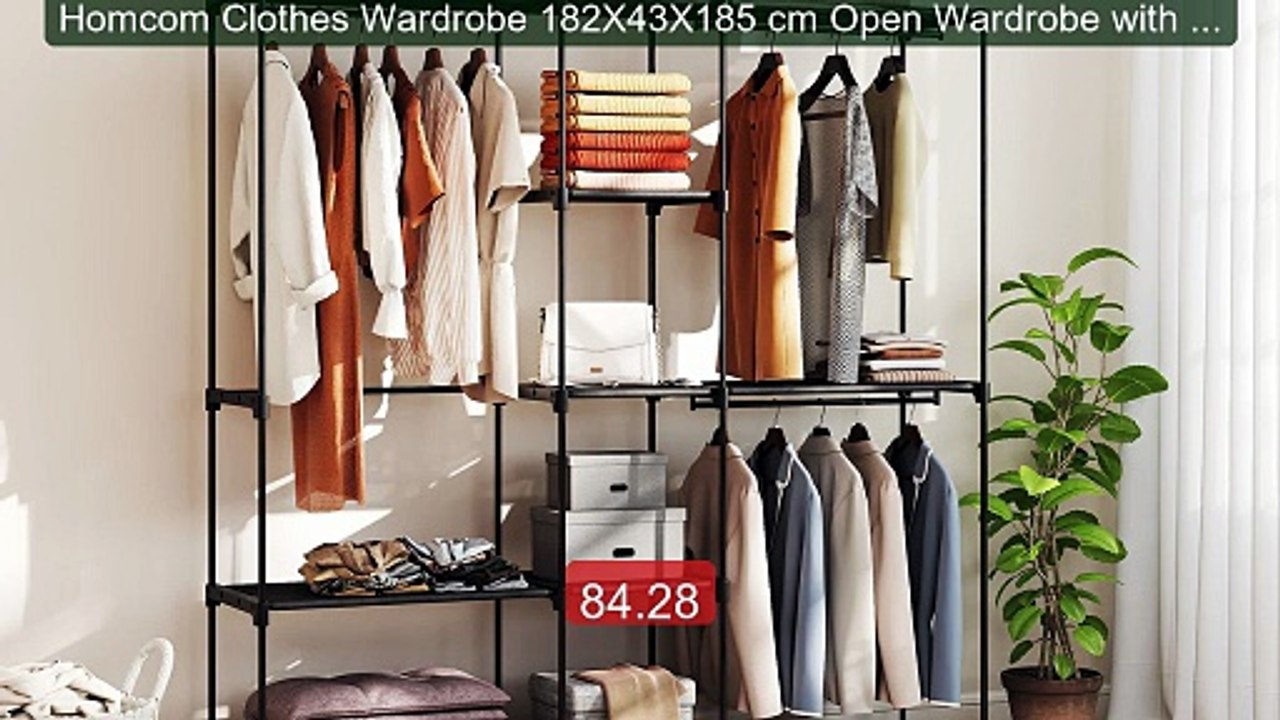 Homcom Clothes Wardrobe 182X43X185 cm Open Wardrobe with 8 Fabric S... -- Top Rated 2026 | Buy Now!