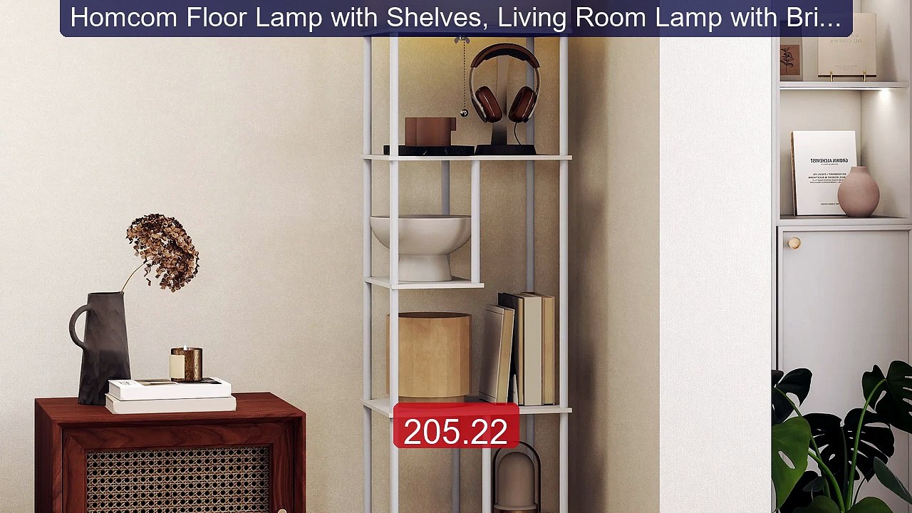 Homcom Floor Lamp with Shelves, Living Room Lamp with Brightn... -- Amazing Value 2026 | Must Have!