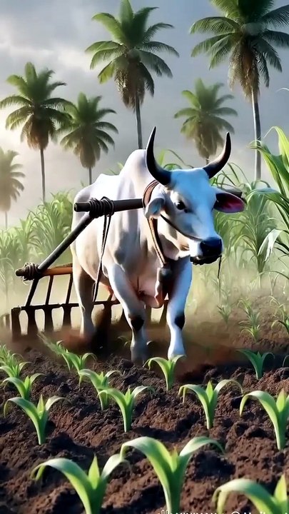 Bull Ploughing Farm in Stunning AI Animation | Traditional Farming Life | Cinematic 4K