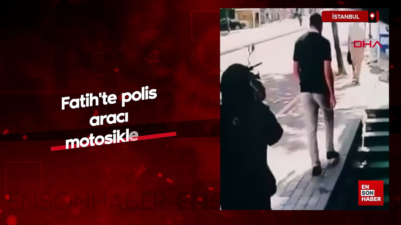 Fatih'te polis aracı motosiklete çarptı