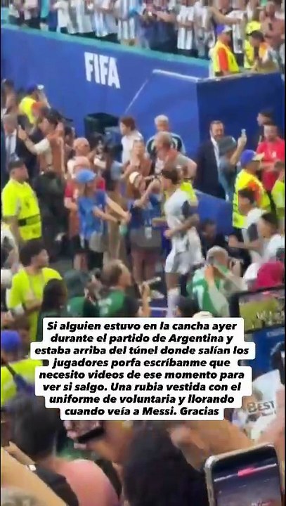 Lucila, a metros de los jugadores de la Selección argentina