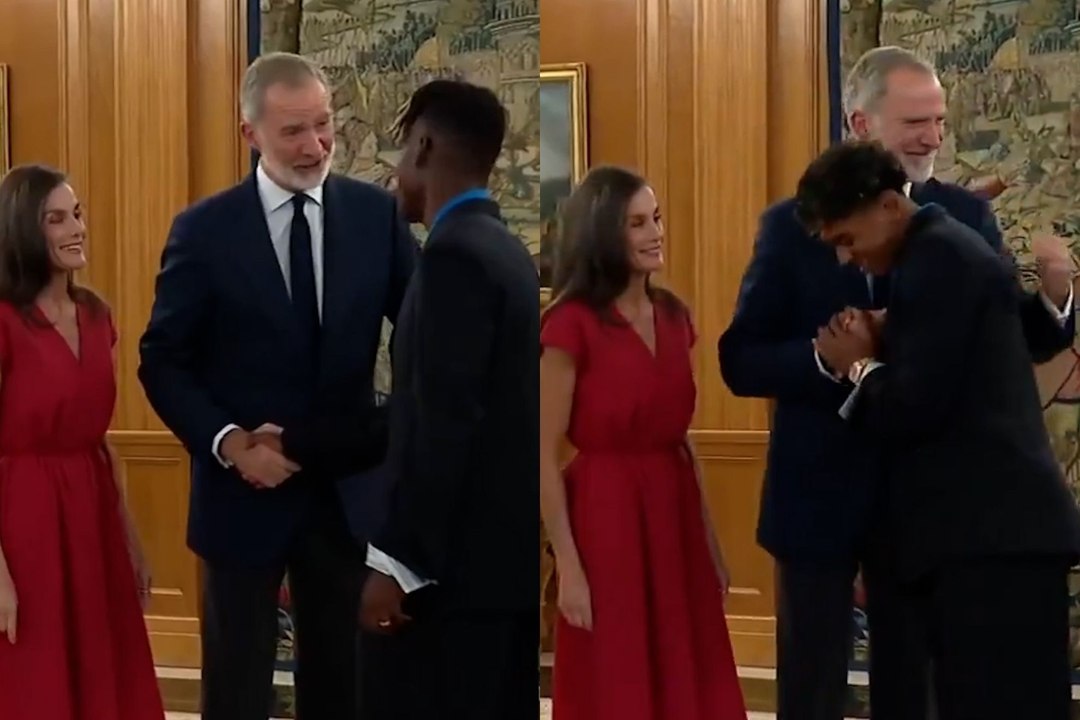 Lamine Yamal's hug with King Felipe VI steals the show during Spain's Royal World Cup celebration