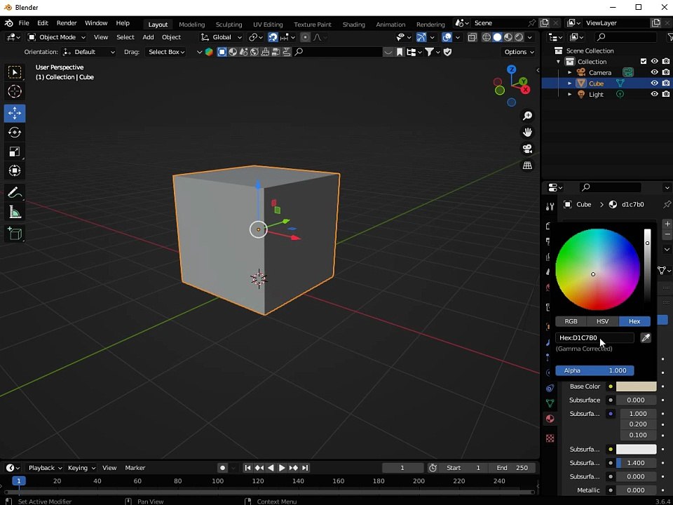 Blender Cube emma age 12 easy add color or render a Room add more items make a render video