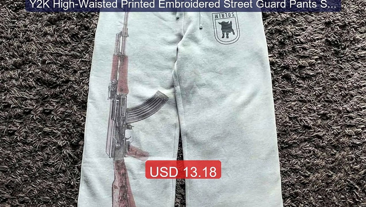 Y2K High-Waisted Printed Embroidered Street Guard Pants Spring Sum... -- Best Deal 2026 | Shop Now!