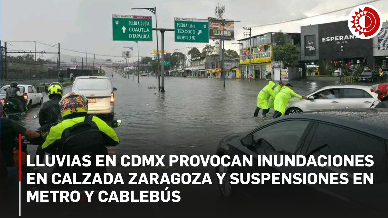 Lluvias en la CDMX provocan inundaciones en calzada Zaragoza y afectaciones en el Metro