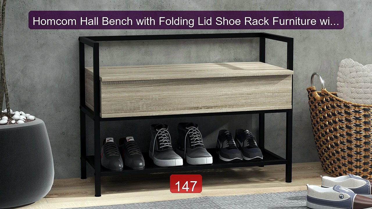 Homcom Hall Bench with Folding Lid Shoe Rack Furniture with Hi... -- Hot Deal 2026 | Limited Offer!
