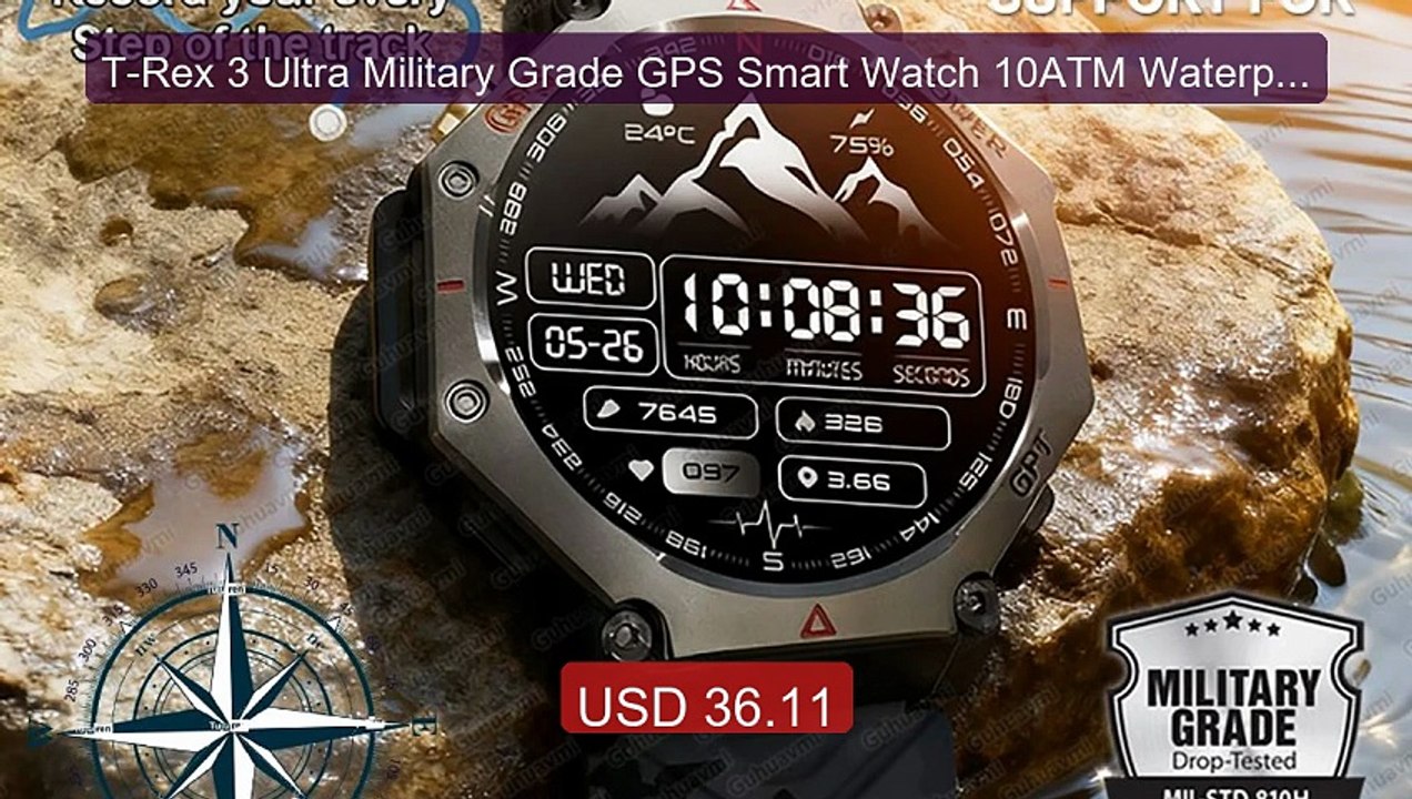 T-Rex 3 Ultra Military Grade GPS Smart Watch 10ATM Waterproof ... -- Best Buy 2026 | Great Quality!