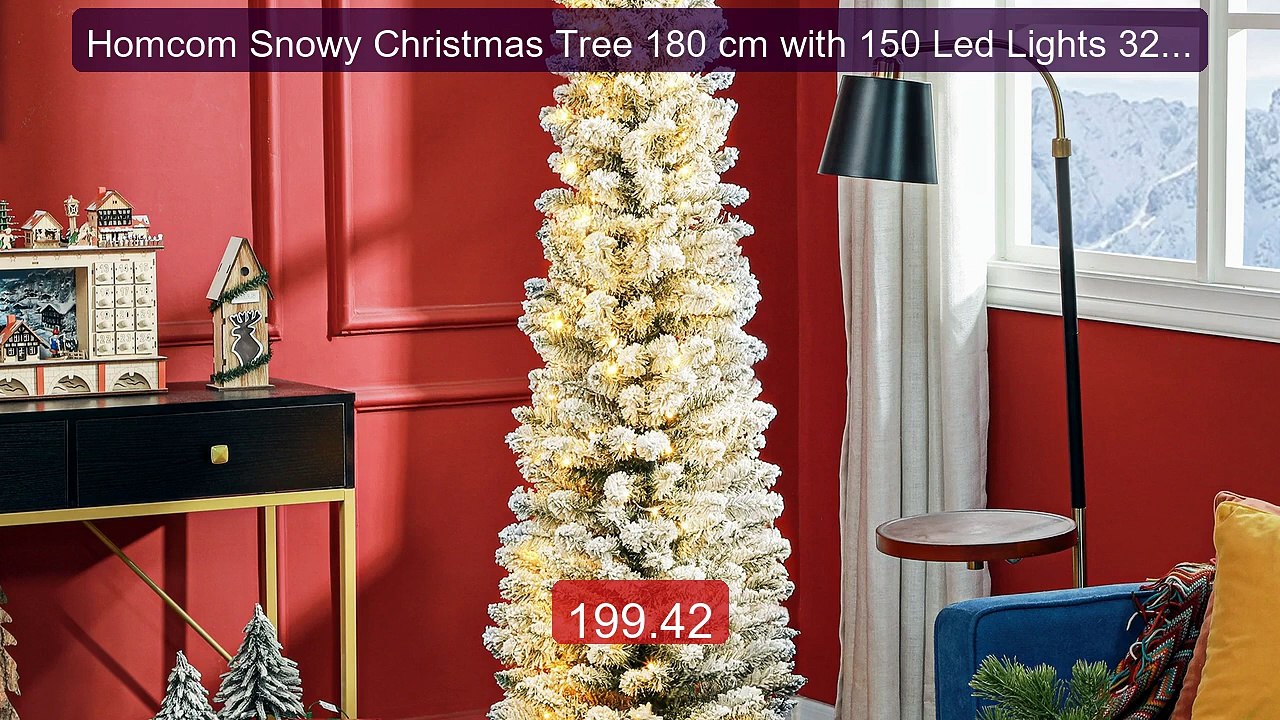 Homcom Snowy Christmas Tree 180 cm with 150 Led Lights 329 Bra... -- Hot Deal 2026 | Limited Offer!
